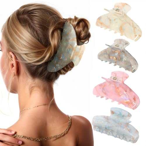 XFSRG 4 Stück Haarklammern für Damen Haarspange Farbverlauf Glitzernd Claw Clip Rutschfestes Haarklammer Hair Clip Haarschmuck für Frauen Mädchen Dickes Dünnes Haar Styling-Haarspangen von XFSRG