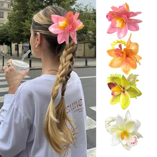 XFSRG 4 Stück Haarspangen Damen Blumenschmuck Haare mini haarklammern Blumen Haarklammer Ideal für Alltags und Partyfrisuren(4PS-A) von XFSRG