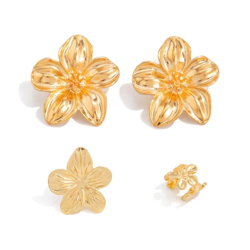 XFSRG 4 Stück Ohrringe Gold Set Goldene Seestern Ohrringe Trendiger Strandurlaub Ohrstecker Schmuck Hypoallergen Geburtstagsgeschenk für Mädchen und Frauen (Gold 2) von XFSRG