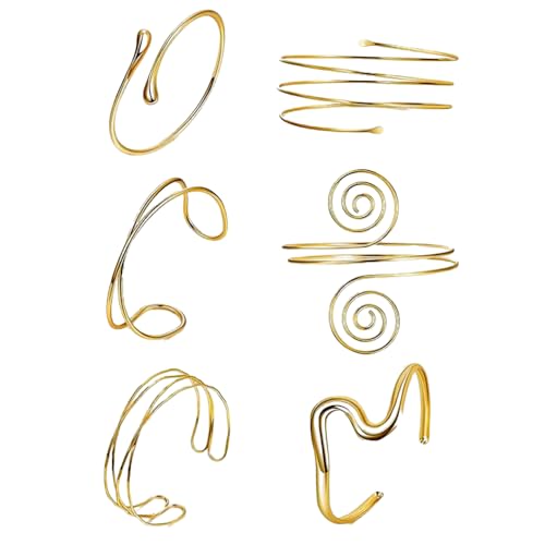 XFSRG 6 Stück Armband Schlichte Geometrische Form Armbänder Oberarmarmband Verstellbar Geeignet für Verschiedene Outfits von XFSRG
