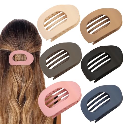 XFSRG 6 Stück Flache Haarspangen Damen Elegante in Leoparden Stylisches Rutschfest Griff Haarclips für Alltag und besondere Anlässe(Multicolour B) von XFSRG