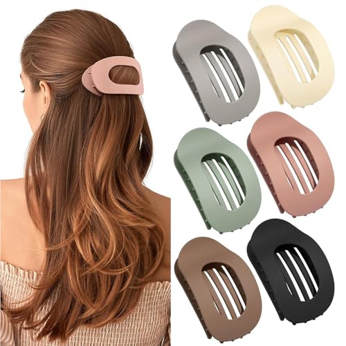 XFSRG 6 Stück Flache Haarspangen Damen Elegante in Leoparden Stylisches Rutschfest Griff Haarclips für Alltag und besondere Anlässe(Multicolour D) von XFSRG