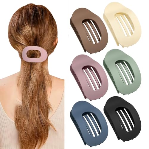 XFSRG 6 Stück Flache Haarspangen Damen Elegante in Leoparden Stylisches Rutschfest Griff Haarclips für Alltag und besondere Anlässe(Multicolour E) von XFSRG
