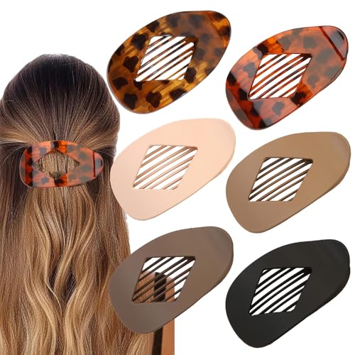 XFSRG 6 Stück Flache Haarspangen Damen Eleganter Rutschfester Matte Geschwungenes Haarclips für Dickes und Dünnes Haar(Multicolour B) von XFSRG