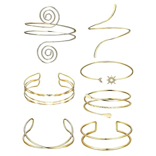 XFSRG 7 Stück Armband Schlichte Geometrische Form Armbänder Oberarmarmband Verstellbar Geeignet für Verschiedene Outfits von XFSRG