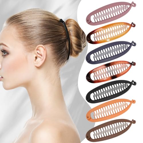XFSRG 7 Stück Haarklammer Damen Oval Bananen Kamm Drehklammer Steckbare haarspangen Schlicht und Raffiniert Elegante Haarschmuck von XFSRG