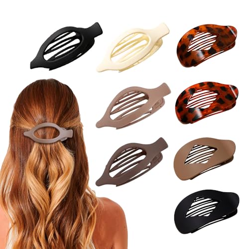XFSRG 8 Stück Flache Haarklammer Oval Haarspangen Starke Griff Duckbill Clips für Dünnes Dickes Haar Einfache Schlichte Haaraccessoires für Damen (Mehrfarbig 1) von XFSRG