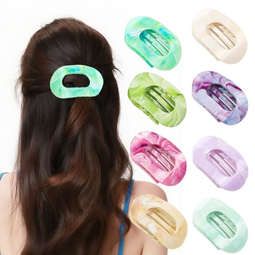XFSRG 8 Stück Flache Haarklammern,Haarspange mit Marmor Optik Haarschmuck für Damen in mehreren Farben,stilvoll & langlebig, ideal für Hochsteckfrisuren, Büro oder festliche Anlässe von XFSRG