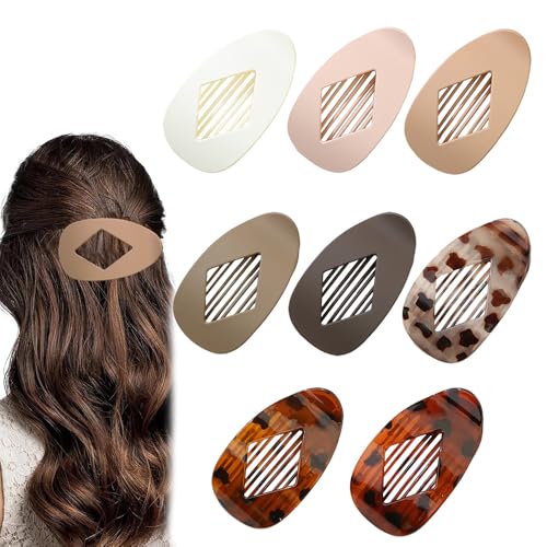 XFSRG 8 Stück Flache Haarspangen Damen Eleganter Rutschfester Matte Geschwungenes Haarclips für Dickes und Dünnes Haar(Multicolour C) von XFSRG