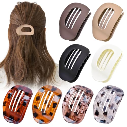 XFSRG 8 Stück Flache Haarspangen Damen Haarklammer Gebogenes Rutschfest Griff Haarclips für Dickes und Dünnes Haar(Multicolour A) von XFSRG