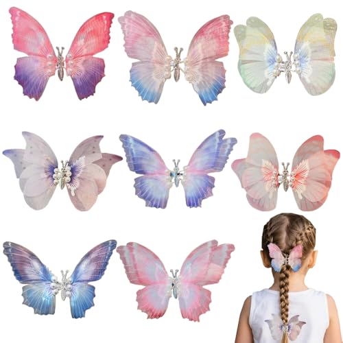 XFSRG 8 Stück Haarklammern für Mädchen Schmetterling Haarspange Haarklammer Hair Clip Haar Halt Haarschmuck für Frauen Mädchen Dünnes Haar Hanfu Styling-Haarspangen von XFSRG
