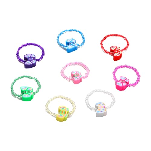 XFSRG 8 Stück Ring Set Freundschaftsring Stapelringe Dopamin Ring Verstellbarer Rings Geeignet für Kinderpartygeschenke(A) von XFSRG