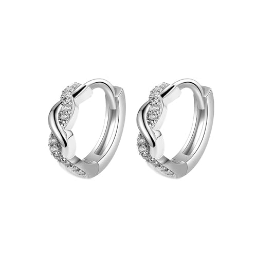 XFSRG 925 Sterling Silber Creolen für Damen als hypoallergene Twisted Kreolen im leichten Design mit hochwertiger Verarbeitung von XFSRG