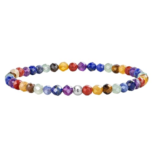 XFSRG Armbänder Damen 4mm Naturstein Kristall Rautenform Perlenarmband Armband Farbig Geburtstagsgeschenk Valentinstagsgeschenk von XFSRG