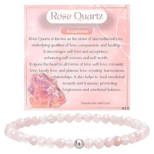 XFSRG Armbänder Damen 4mm Naturstein Kristall Rautenform Perlenarmband Armband Farbig Geburtstagsgeschenk Valentinstagsgeschenk von XFSRG