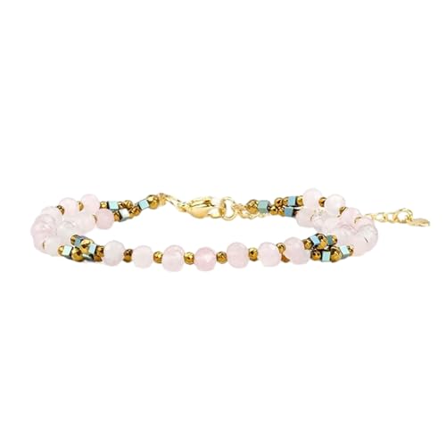 XFSRG Armbänder Damen Doppellagig Naturstein Perlenarmband Armband Farbige Kristalle für den Alltag Partys Geschenke Geeignet von XFSRG
