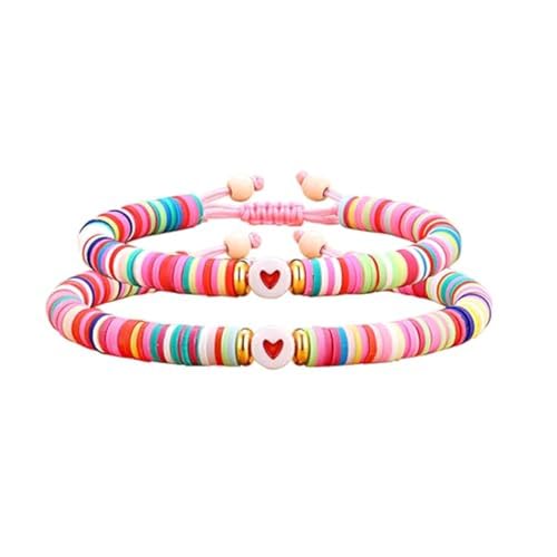 XFSRG Armband Damen Bunte Perlen Armbänder Set Verstellbar Schmuck für Frauen Freundschaftsarmbänder Geburtstag Schmuck Damen von XFSRG