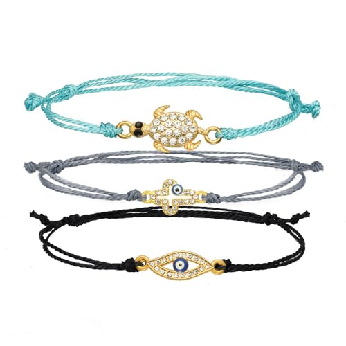 XFSRG Armband Damen Charm Armband Freundschaftsarmbänder Handgewebtes Set mit Unendlichkeitssymbol Hand Modische Accessoires für Frauen(Mehrfarbig-C) von XFSRG