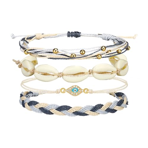 XFSRG Armband Damen Charm Armband Freundschaftsarmbänder Handgewebtes Set mit Unendlichkeitssymbol Hand Modische Accessoires für Frauen(Mehrfarbig-D) von XFSRG