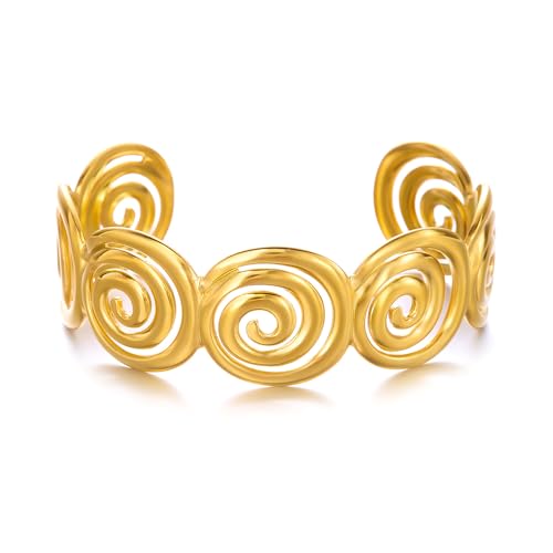 XFSRG Armband Gold Damen Verstellbarer Offener Armband Modische Accessoires Laubblätter Blumenarmbänder Minimalistisches Design Für Partys Und Besondere Anlässe(Gold 1) von XFSRG