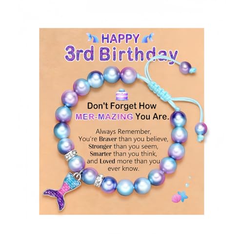 XFSRG Armband Mädchen Charm Armbänder Mit Meerjungfrau Anhänger Für Geburtstag Party (Blue 3rd) von XFSRG