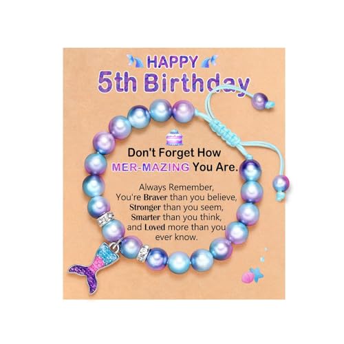 XFSRG Armband Mädchen Charm Armbänder Mit Meerjungfrau Anhänger Für Geburtstag Party (Blue 5th) von XFSRG