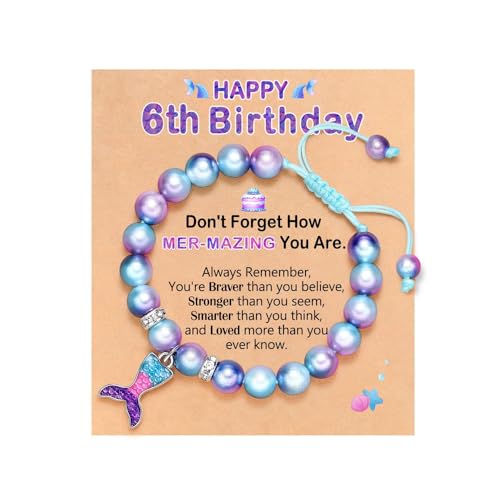 XFSRG Armband Mädchen Charm Armbänder Mit Meerjungfrau Anhänger Für Geburtstag Party (Blue 6th) von XFSRG