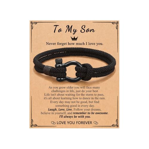 XFSRG Armband für Jungen als stilvolles Geschenk für Teenager Söhne Neffen Enkel oder Patenkinder zu besonderen Anlässen wie Geburtstag Weihnachten Abschluss oder Einschulung (an meinen Sohn) von XFSRG