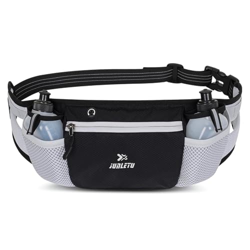 XFSRG Bauchtasche Damen Herren Mit Verstellbarem Gurt Reflektierenden Streifen Und Trinkflasche Taschen Ideal Für Running Wandern Outdoor Aktivitäten von XFSRG