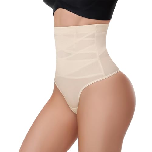 XFSRG Bauchweg Unterhose Damen Miederhose Hochtaille Thong Shapewear Hose Nahtlos Figurformende Miederpants Stark Formend Bauch Weg Unterwäsche mit Stahlstäbchen von XFSRG