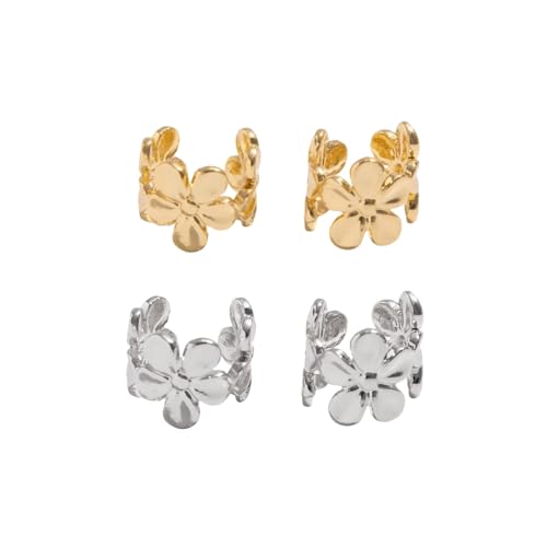 XFSRG Blumen Ohrringe Set Damen Ohrstecker Modisch Elegante Blüten Design Ohrringe für Frauen (E2395A+E2395B) von XFSRG