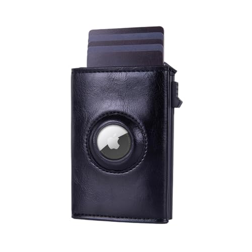 XFSRG Brieftasche Herren Karten Geldbeutel PU Kreditkartenetui RFID Card Holder Wallet Fasst 7 Kreditkarten Positionierbar Kartenportmonai Herren Mit Seitliche Tasten(Schwarz) von XFSRG