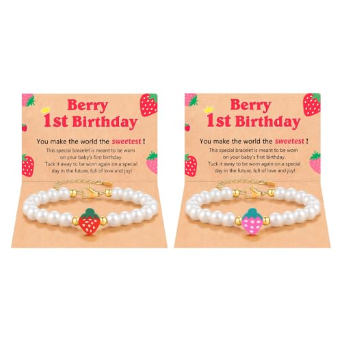 XFSRG Charm Armband Für Mädchen Süßes Erdbeer Design Perlen Armband Bettelarmband Für Kinder Freundschaftsarmbänder Mädchen Perfekt Für Besondere Anlässe von XFSRG