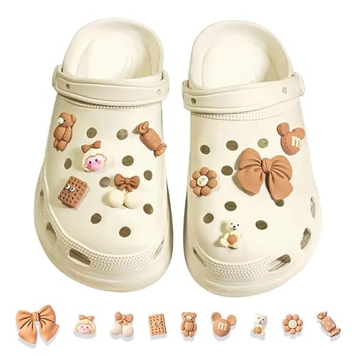 XFSRG Crocs Stecker Set Braun Charms & Beads Niedliche PVC Anstecker für Schuhe Damen Mode Accessoires(Braun) von XFSRG
