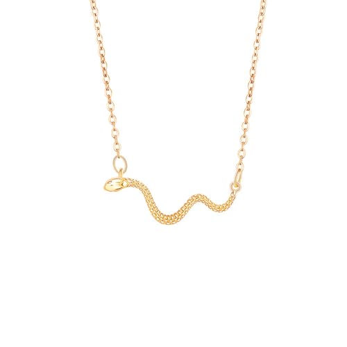 XFSRG Damen Goldkette SchlangenDesign Halskette Modeschmuck Kette für Mädchen und Frauen Elegante Choker Kette Lieblingsstück für Alltag und besondere Anlässe XFSRG Damen Goldkette SchlangenDesign Halskette Modeschmuck Kette für Mädchen und Frauen Elegante Choker Kette Lieblingsstück für Alltag und besondere Anlässe von XFSRG