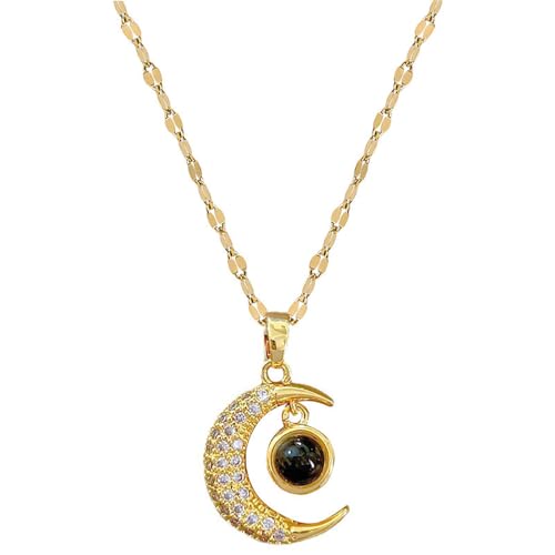 XFSRG Damen Halskette Gold Mond Anhänger Modeschmuck Kette für Mädchen und Frauen Exquisites Design für Alltag und besondere Anlässe XFSRG Damen Halskette Gold Mond Anhänger Modeschmuck Kette für Mädchen und Frauen Exquisites Design für Alltag und besondere Anlässe von XFSRG