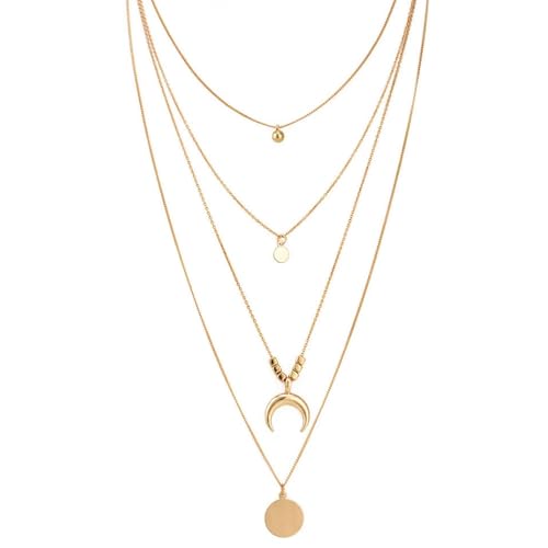 XFSRG Damen Halskette Goldkette Modeschmuck Kette mit Anhänger für Mädchen Elegantes Design für jeden Anlass XFSRG Damen Halskette Goldkette Modeschmuck Kette mit Anhänger für Mädchen Elegantes Design für jeden Anlass von XFSRG