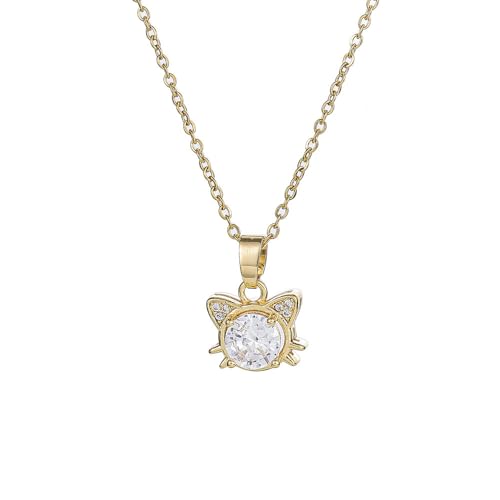 XFSRG Damen Halskette Katze Goldkette Niedliche Anhänger Schmuck für Mädchen und Frauen Modischer Choker Kette Lieblingsstück für Alltag und Partys XFSRG Damen Halskette Katze Goldkette Niedliche Anhänger Schmuck für Mädchen und Frauen Modischer Choker Kette Lieblingsstück für Alltag und Partys von XFSRG