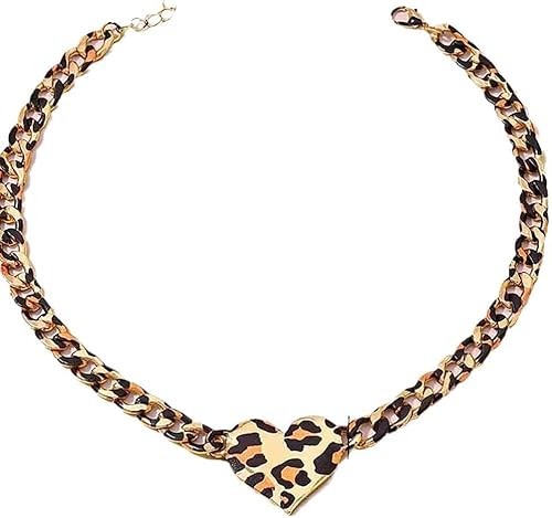 XFSRG Leopard Herz Halskette für Mädchen Modische Goldkette für Kinder Einzigartiges Design für Kommunion und Geburtstag von XFSRG