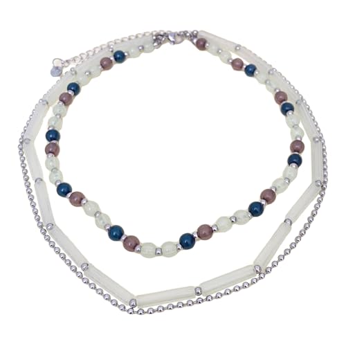 XFSRG Damen Halskette Modeschmuck Kette Silberkette Choker Kette mit Perlen für Mädchen und Frauen Exquisites Lieblingsstück für jeden Anlass XFSRG Damen Halskette Modeschmuck Kette Silberkette Choker Kette mit Perlen für Mädchen und Frauen Exquisites Lieblingsstück für jeden Anlass von XFSRG