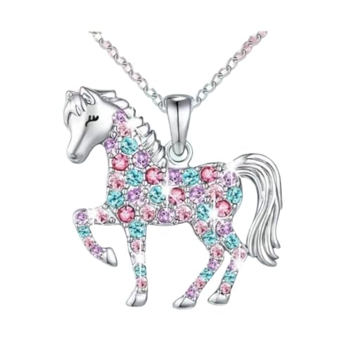 XFSRG Damen Halskette Pferd Anhänger Schmuck Goldkette Silberkette für Mädchen Modeschmuck Kette Lieblingsstück für Alltag und besondere Anlässe XFSRG Damen Halskette Pferd Anhänger Schmuck Goldkette Silberkette für Mädchen Modeschmuck Kette Lieblingsstück für Alltag und besondere Anlässe von XFSRG