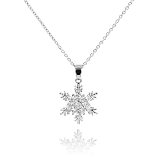 XFSRG Damen Halskette Schneeflocke Anhänger Silberkette Modeschmuck für Mädchen Frauen Kette Elegantes Design für Alltag und besondere Anlässe XFSRG Damen Halskette Schneeflocke Anhänger Silberkette Modeschmuck für Mädchen Frauen Kette Elegantes Design für Alltag und besondere Anlässe von XFSRG