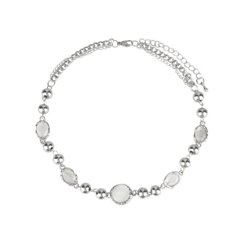 XFSRG Damen Halskette Silberkette Modeschmuck Kette Exquisites Design für Mädchen und Frauen Elegante Silber Plattenkette für Alltag und besondere Anlässe XFSRG Damen Halskette Silberkette Modeschmuck Kette Exquisites Design für Mädchen und Frauen Elegante Silber Plattenkette für Alltag und besondere Anlässe von XFSRG