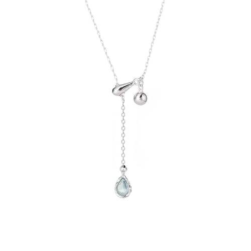 XFSRG Damen Halskette Silberkette Modeschmuck Kette mit Tropfenanhänger für Mädchen und Frauen Eleganter Schmuck für jeden Anlass XFSRG Damen Halskette Silberkette Modeschmuck Kette mit Tropfenanhänger für Mädchen und Frauen Eleganter Schmuck für jeden Anlass von XFSRG