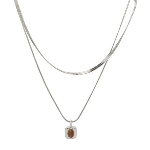 XFSRG Damen Halskette Silberkette mit Anhänger Modeschmuck Kette Mädchen Choker Kette Silber Plattenkette für jeden Anlass XFSRG Damen Halskette Silberkette mit Anhänger Modeschmuck Kette Mädchen Choker Kette Silber Plattenkette für jeden Anlass von XFSRG