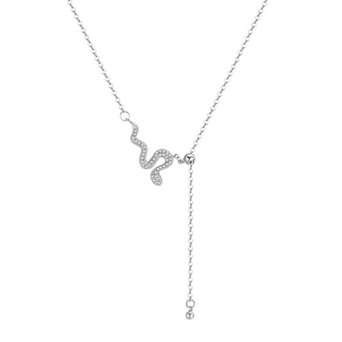 XFSRG Damen Halskette Silberkette mit SchlangenAnhänger Modeschmuck Kette für Mädchen und Frauen Elegantes Design für Partys und Alltag XFSRG Damen Halskette Silberkette mit SchlangenAnhänger Modeschmuck Kette für Mädchen und Frauen Elegantes Design für Partys und Alltag von XFSRG