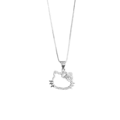 XFSRG Damen Halskette mit Hello Kitty Anhänger Silberkette Modeschmuck für Mädchen und Frauen Exquisite Schmuck Geschenkidee XFSRG Damen Halskette mit Hello Kitty Anhänger Silberkette Modeschmuck für Mädchen und Frauen Exquisite Schmuck Geschenkidee von XFSRG