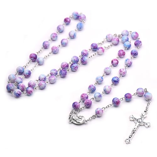 XFSRG Damen Halskette mit Kreuz Anhänger Exquisite Rosenkranz Kette Modeschmuck Handgemachte Perlenkette Silberkette Perfekt für Alltag und besondere Anlässe Einzigartige Geschenkidee XFSRG Damen Halskette mit Kreuz Anhänger Exquisite Rosenkranz Kette Modeschmuck Handgemachte Perlenkette Silberkette Perfekt für Alltag und besondere Anlässe Einzigartige Geschenkidee von XFSRG