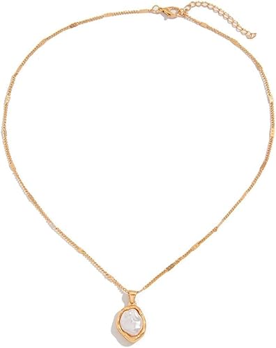 XFSRG Elegante Goldene Halskette mit Perlenanhänger für Mädchen Perfekte Kommunion Geschenke Modische Kette für jeden Anlass von XFSRG