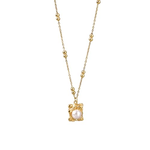 XFSRG Damen Halskette mit Perlenanhänger Elegante Goldkette für Mädchen Modeschmuck Kette Perfektes Lieblingsstück für jeden Anlass XFSRG Damen Halskette mit Perlenanhänger Elegante Goldkette für Mädchen Modeschmuck Kette Perfektes Lieblingsstück für jeden Anlass von XFSRG